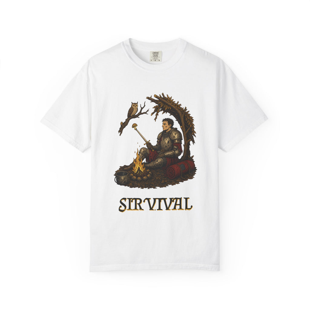 Sir Vival Graphic Tee — Funny Medieval Survival T-Shirt