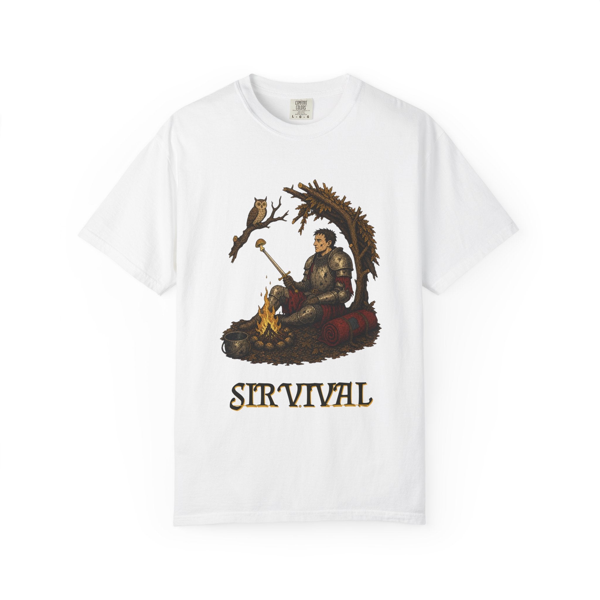 Sir Vival Graphic Tee — Funny Medieval Survival T-Shirt