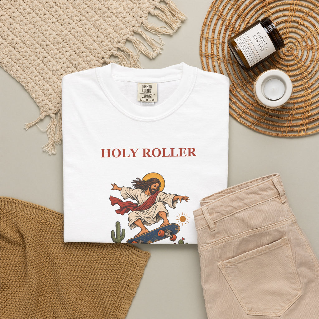 Holy Roller Graphic Tee — Skateboarding Jesus T-Shirt