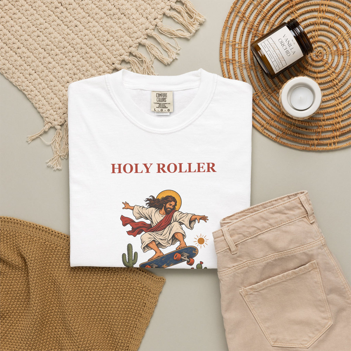 Holy Roller Graphic Tee — Skateboarding Jesus T-Shirt