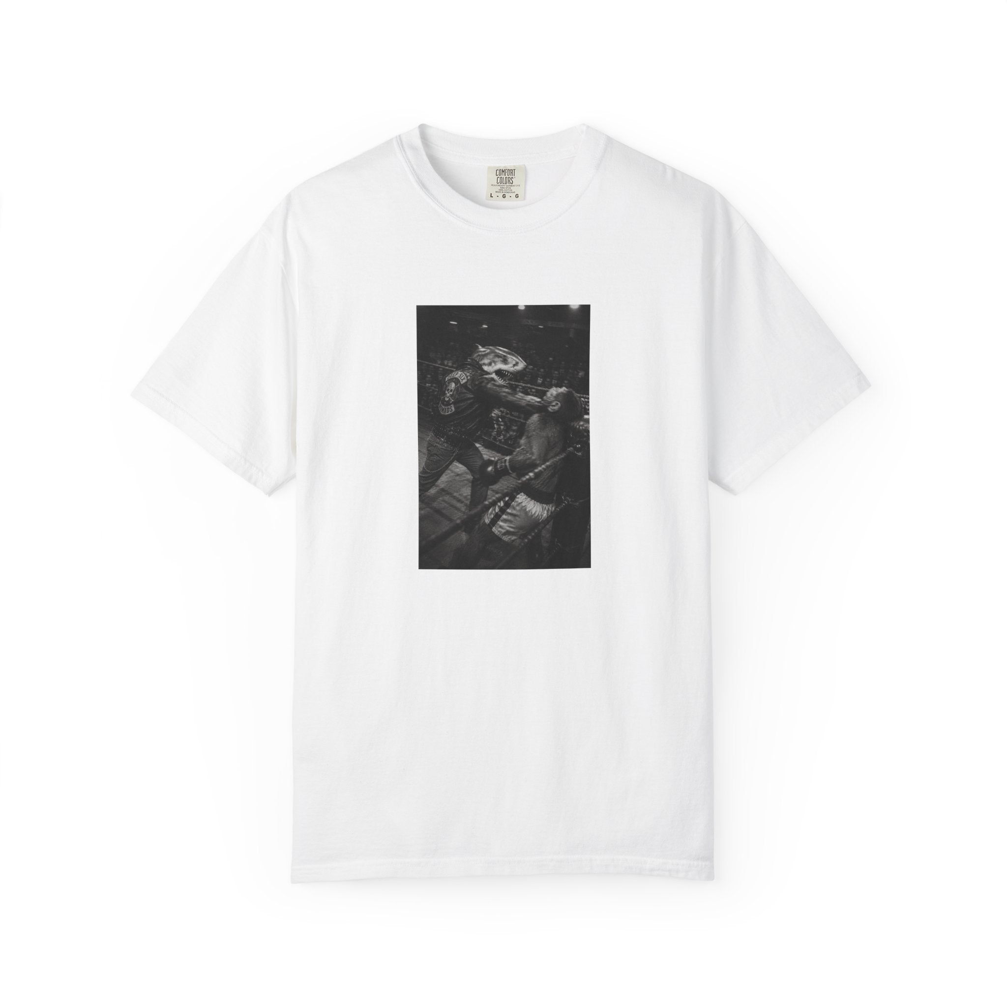 Biker Shark Boxing Monkey - Funny Oversized T-Shirt