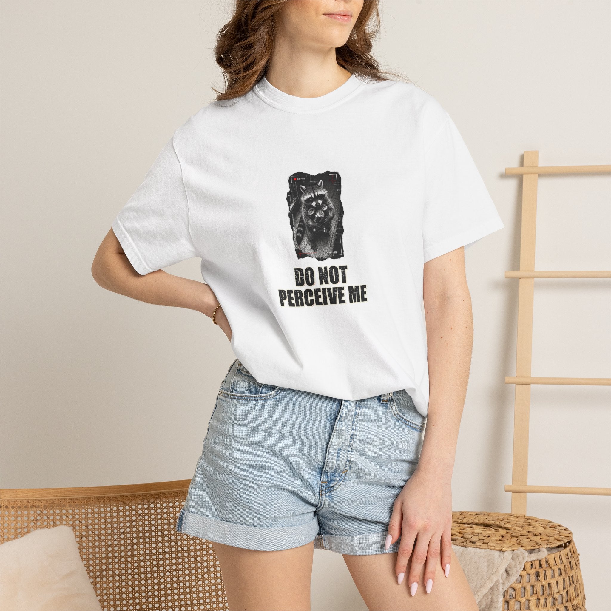 Do Not Perceive Me Graphic Tee — Raccoon Meme T-Shirt