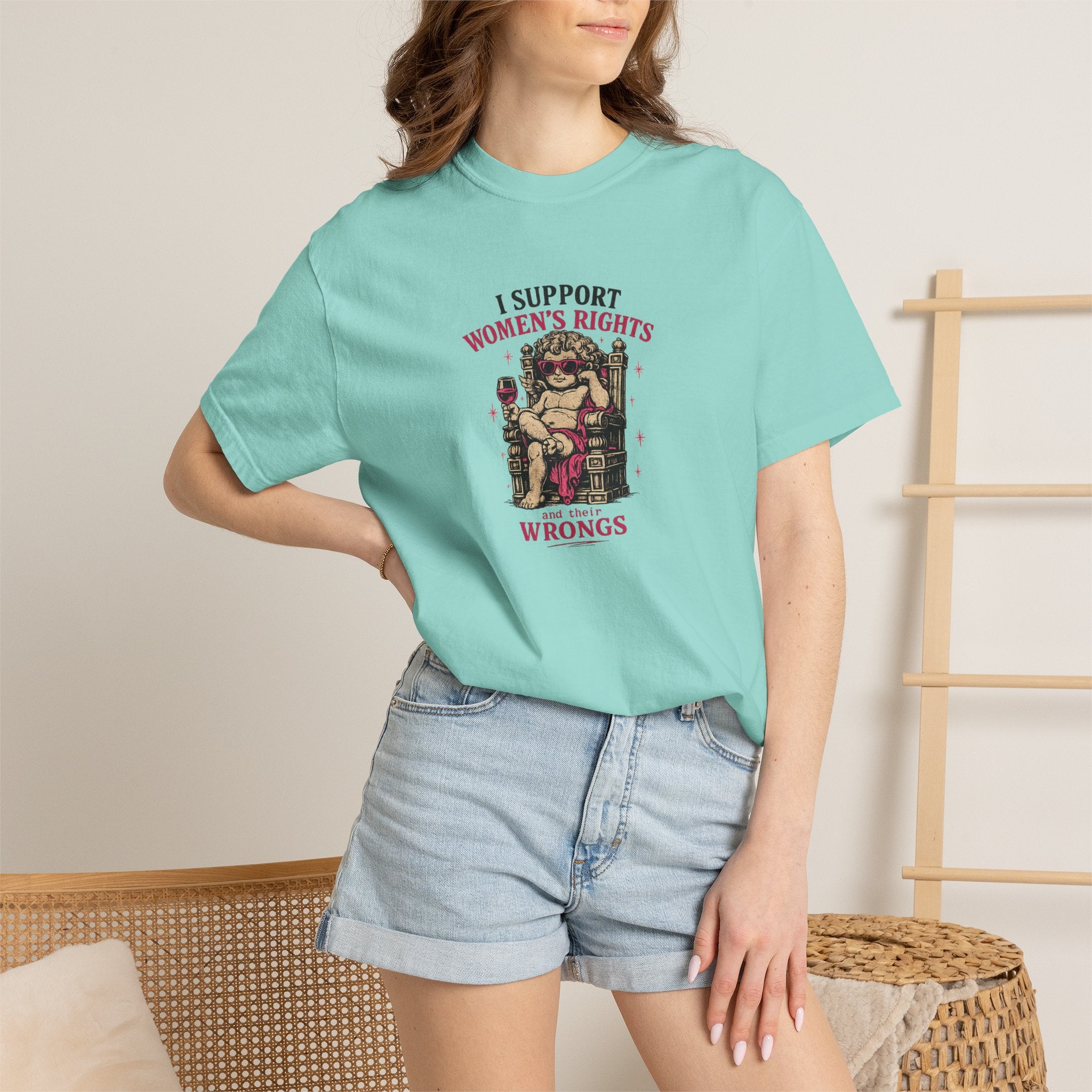 I Support Women's Rights, And Their Wrongs - T-Shirt - Vintage Feminist Graphic Tee