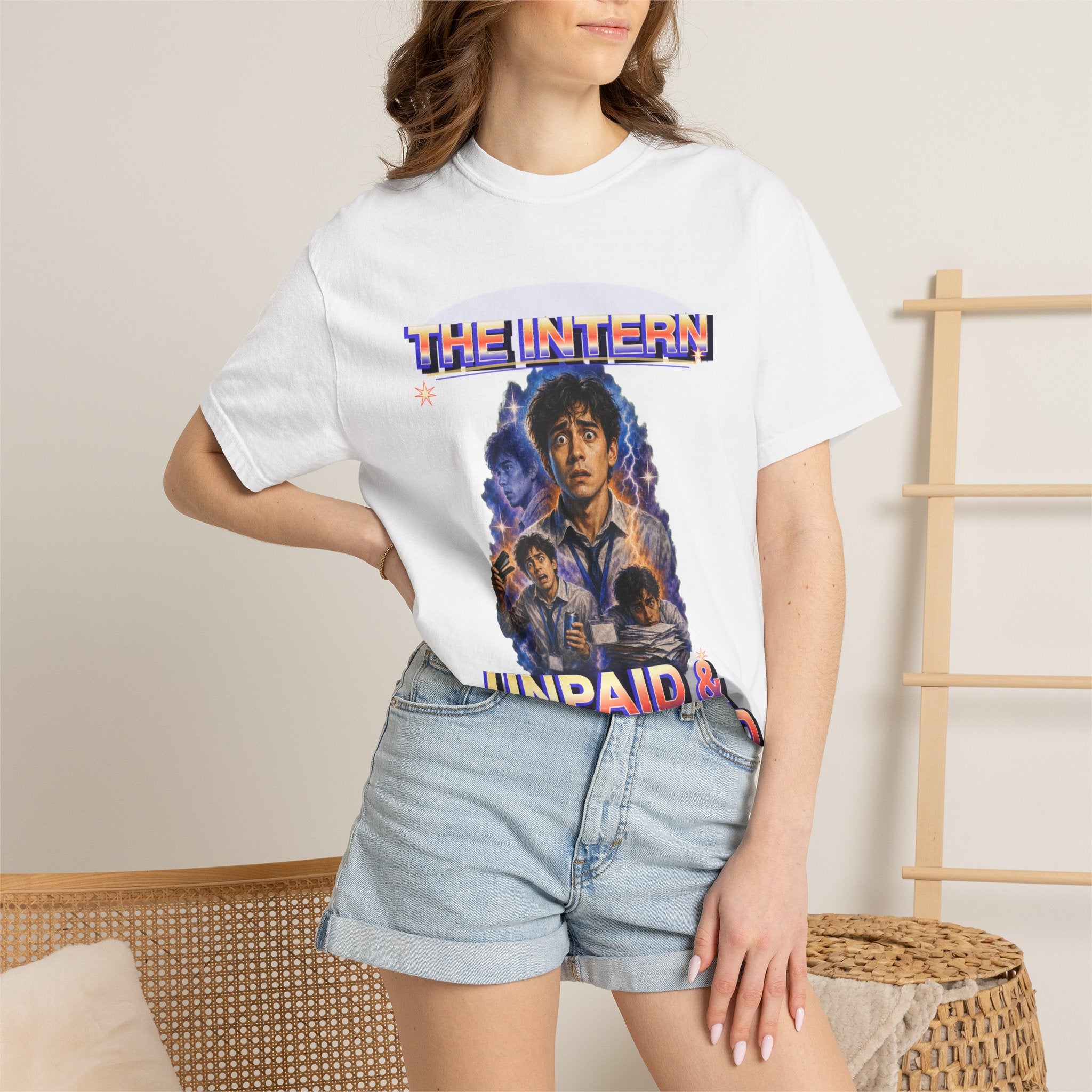 The Intern Unpaid & Unhinged Graphic Tee — Funny Office Shirt