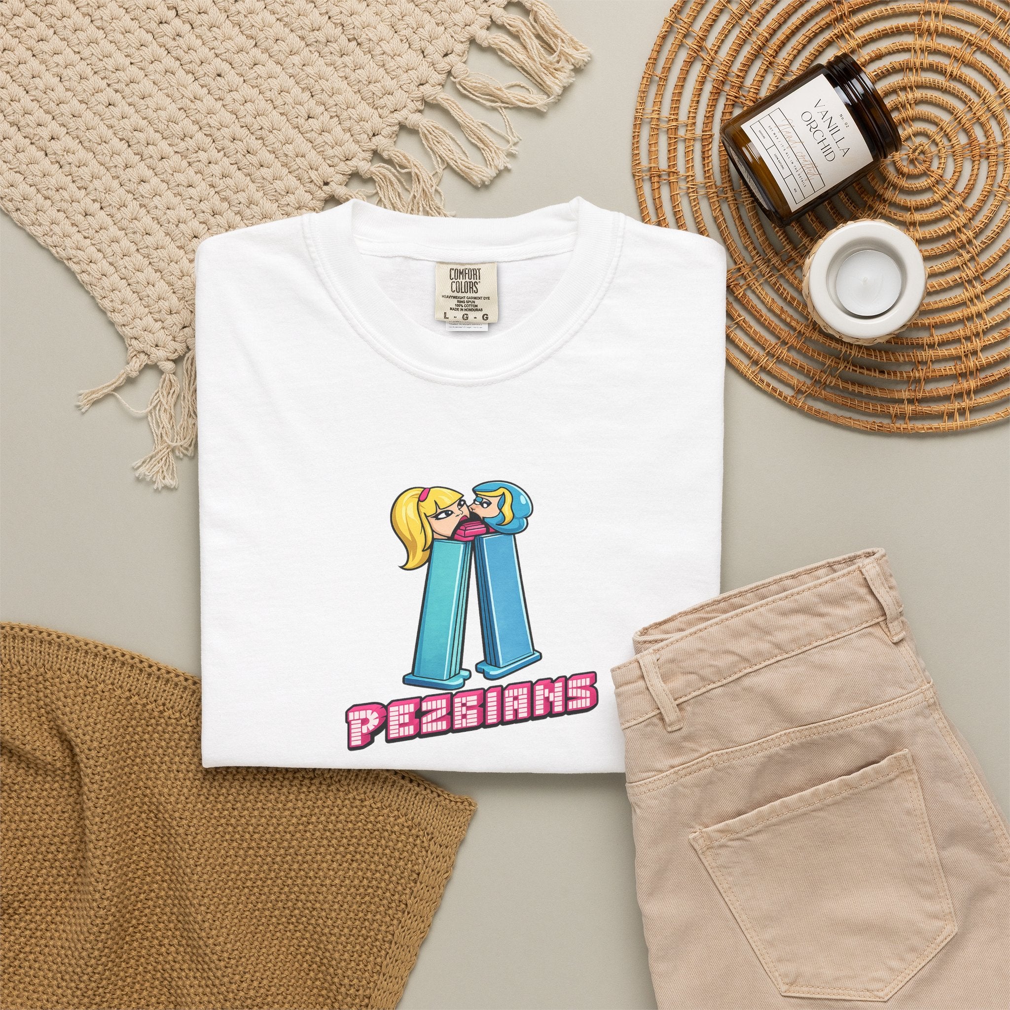 PEZBIANS - Retro Cartoon Pez-Style Graphic T-Shirt
