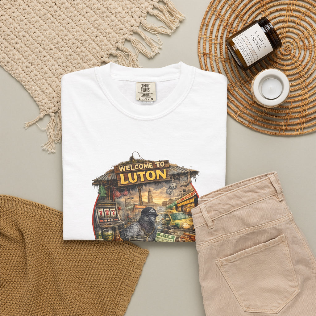 Luton Vintage Vacations Travel  T-Shirt — "Welcome to Luton" Retro Market & Vacation Graphic Tee