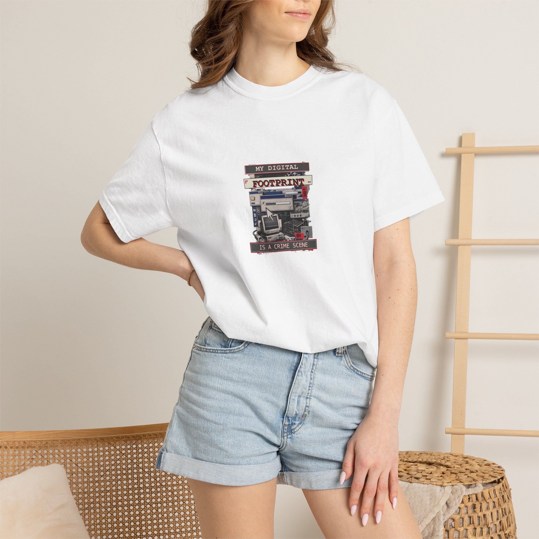 My Digital Footprint Is a Crime Scene Graphic Tee — Internet Meme T-Shirt
