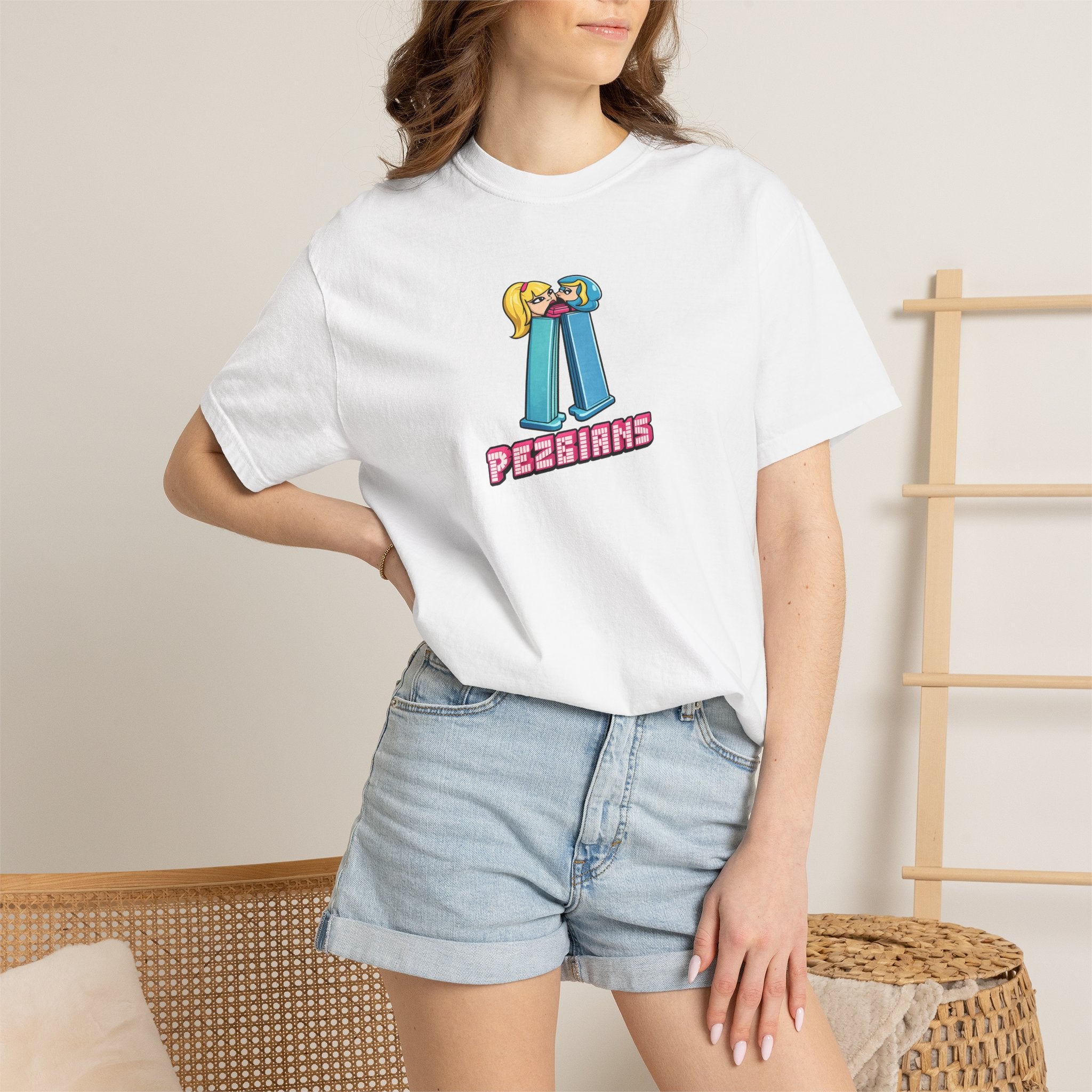 PEZBIANS - Retro Cartoon Pez-Style Graphic T-Shirt