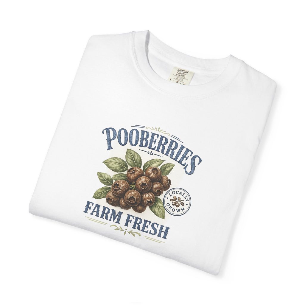Pooberries Farm Fresh T-Shirt - Blueberries Parody Graphic T Shirt