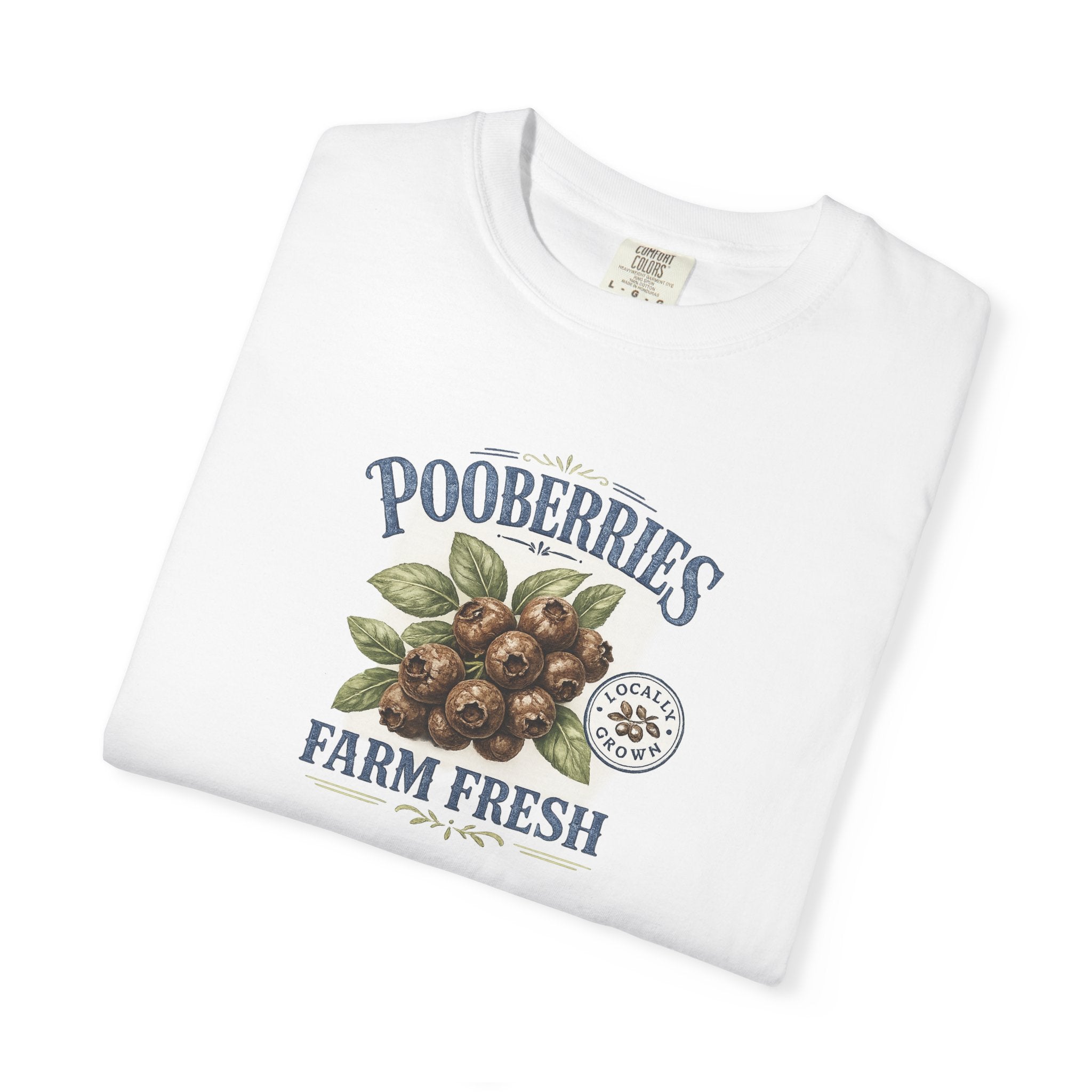 Pooberries Farm Fresh T-Shirt - Blueberries Parody Graphic T Shirt