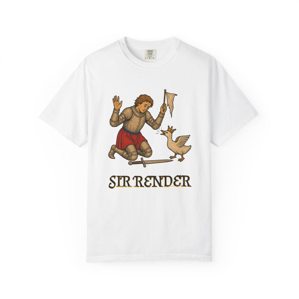Sir Render Graphic Tee — Funny Medieval Goose T-Shirt