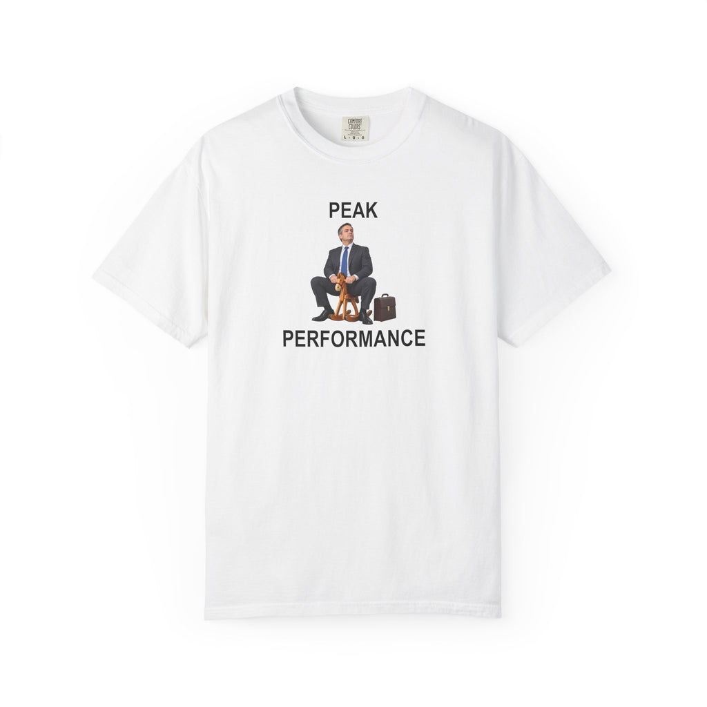 Peak Performance Graphic Tee — Funny Office Humour T-Shirt