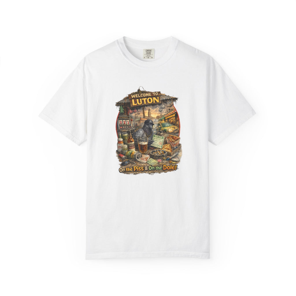 Luton Vintage Vacations Travel  T-Shirt — "Welcome to Luton" Retro Market & Vacation Graphic Tee