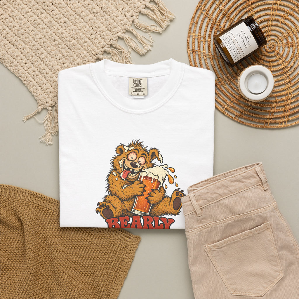 Bearly Sober Graphic Tee — Unhinged Beer Bear T-Shirt