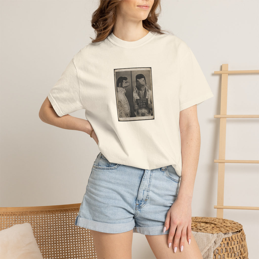 Lizard Elvis Mugshot - Retro Mugshot Portrait Tee