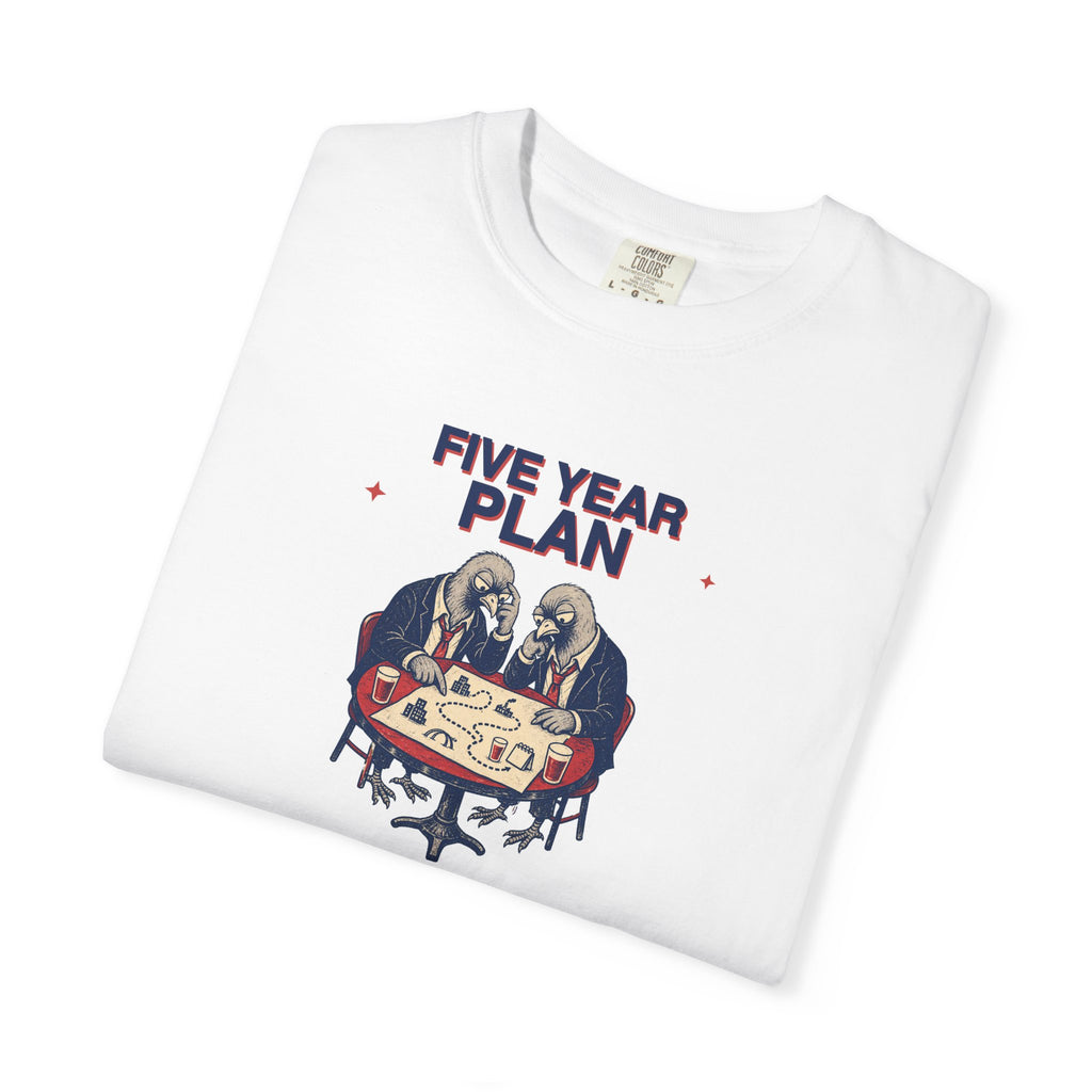 Five Year Plan Graphic Tee — Funny Corporate Pigeon T-Shirt