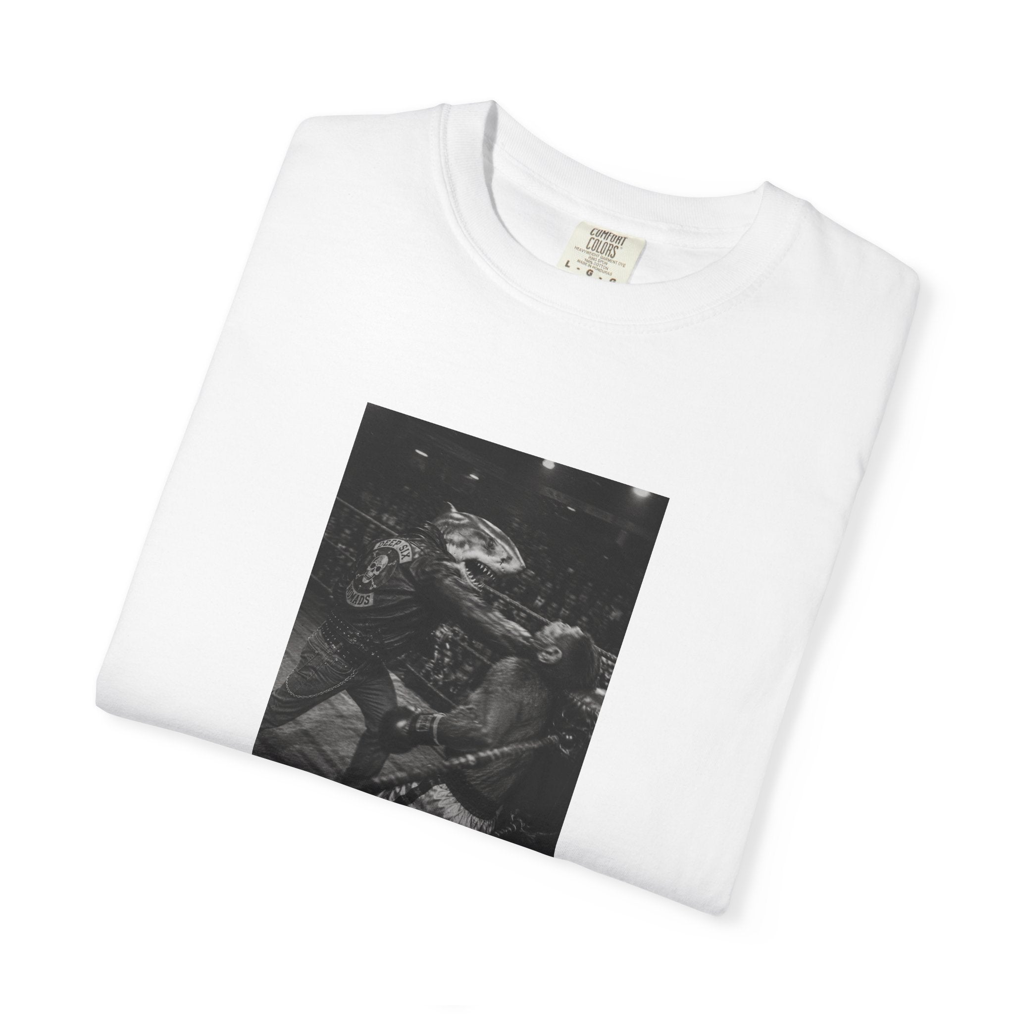 Biker Shark Boxing Monkey - Funny Oversized T-Shirt
