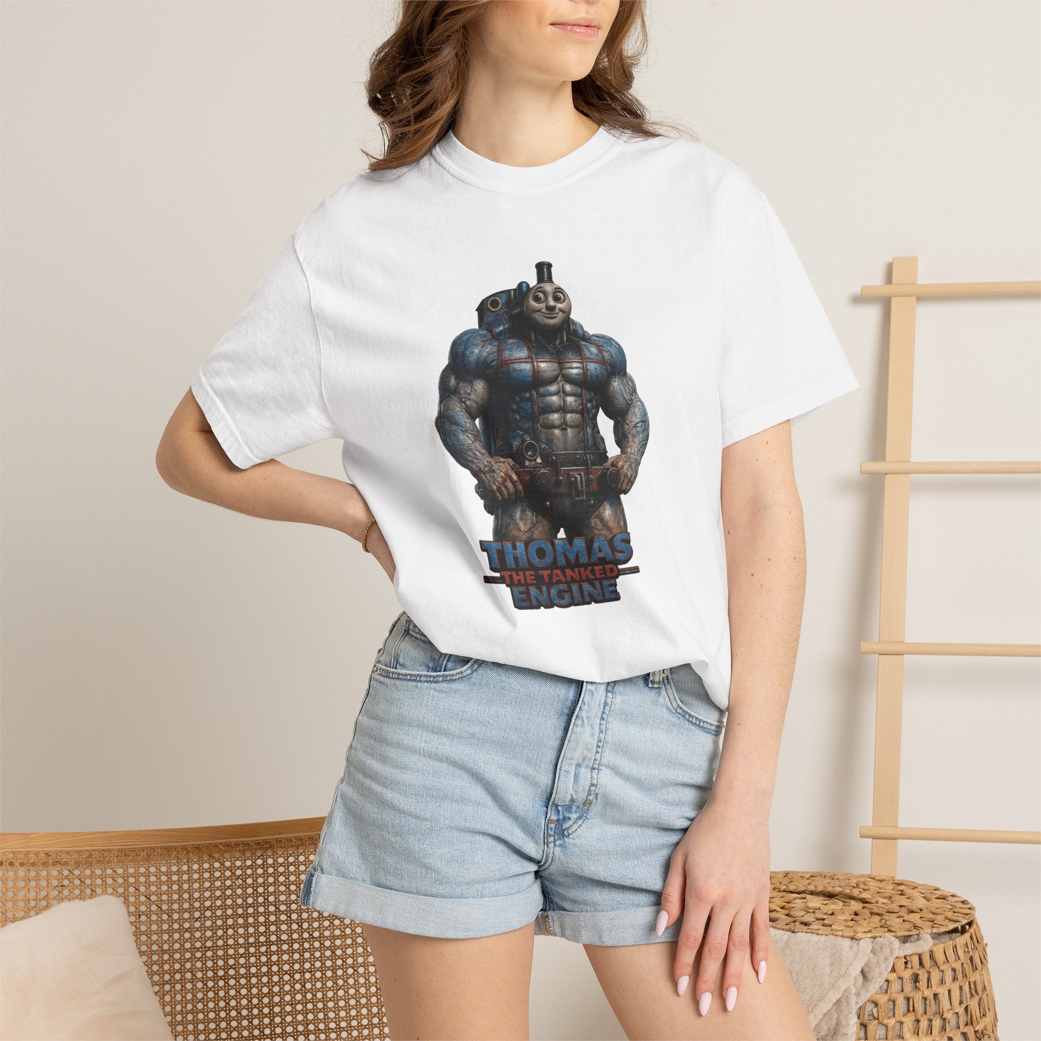 Thomas The Tanked Engine Parody Muscle Train T-Shirt