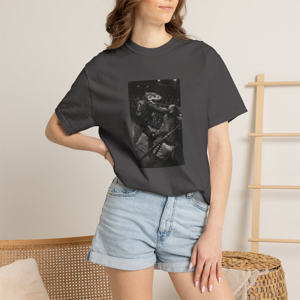 Biker Shark Boxing Monkey - Funny Oversized T-Shirt