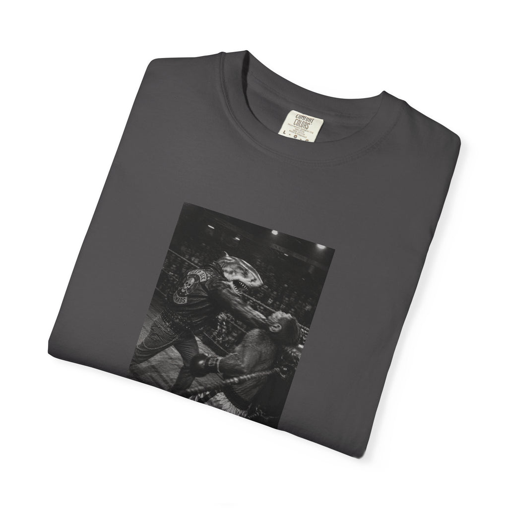 Biker Shark Boxing Monkey - Funny Oversized T-Shirt