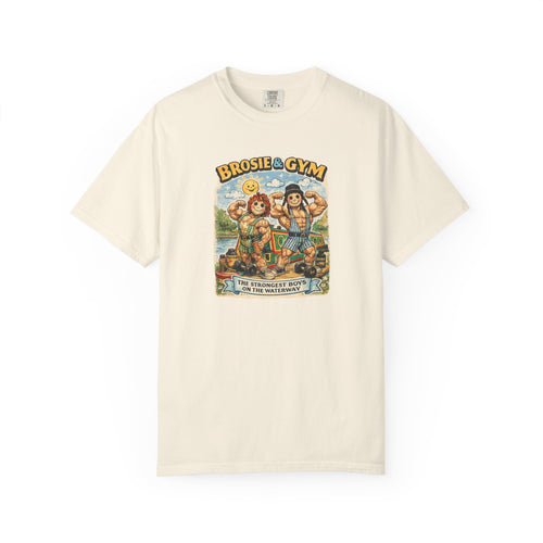 Brosie & Gym Vintage Beach T-Shirt — "Brosie & Gym" Graphic Retro Tee