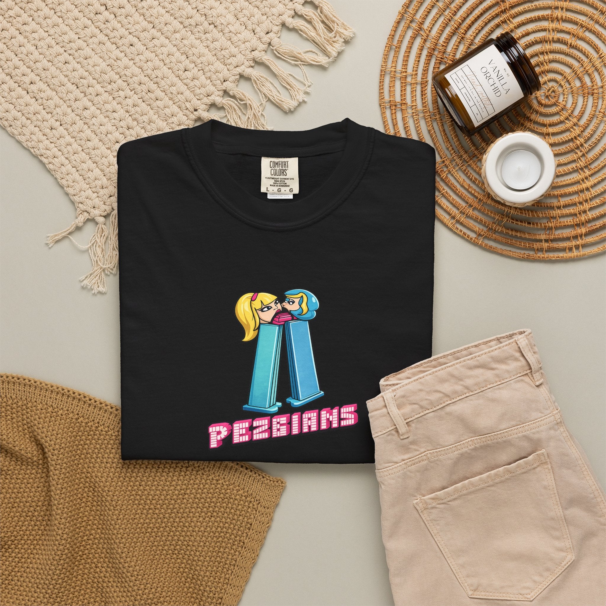 PEZBIANS - Retro Cartoon Pez-Style Graphic T-Shirt