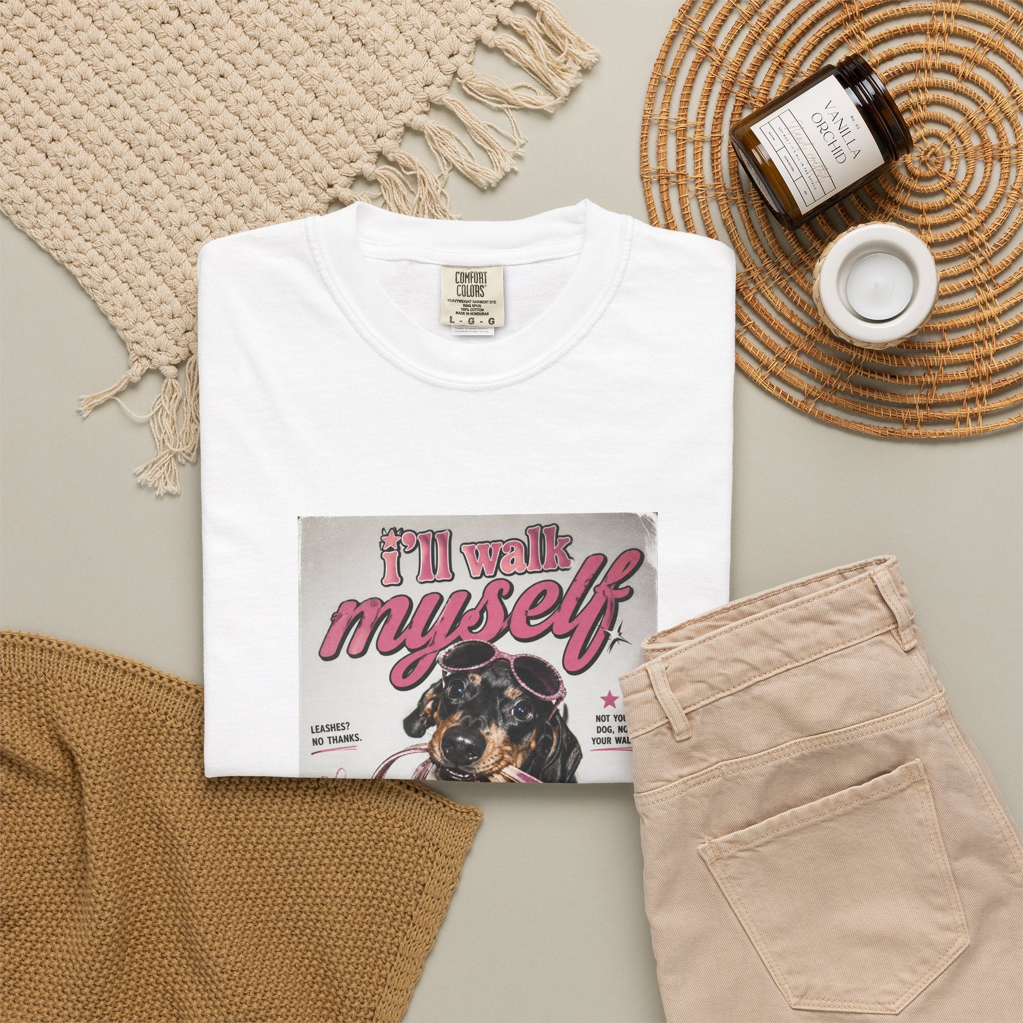 I’ll Walk Myself Dog T-Shirt — Retro Magazine Dog Design