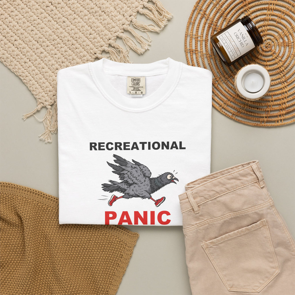 Recreational Panic Graphic Tee — Funny Pigeon T-Shirt